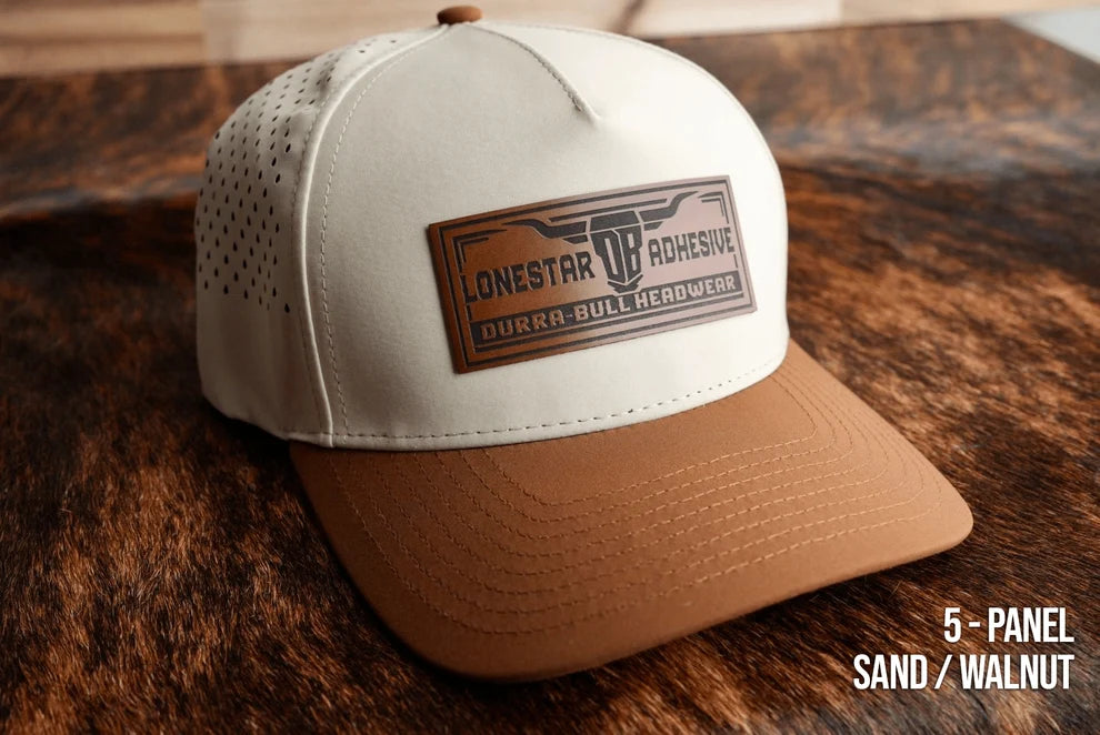 Custom Leather Hat Patches Lone Star 5 Panel